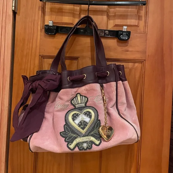 Vintage. Juicy Couture Pink and Purple Tote Bag . Great condition. - Picture 1 of 16